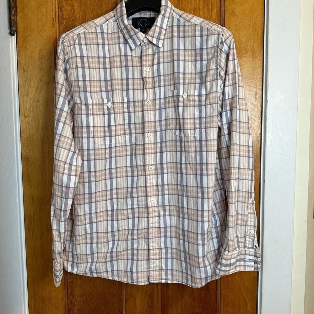 Even Tide Plaid Shirt Large